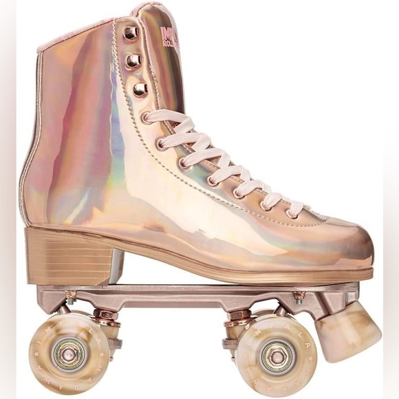 IMPALA Holographic Roller Skates, Marawa Pink Rose Gold Retro Disco Y2K - Size 8 - Picture 3 of 15
